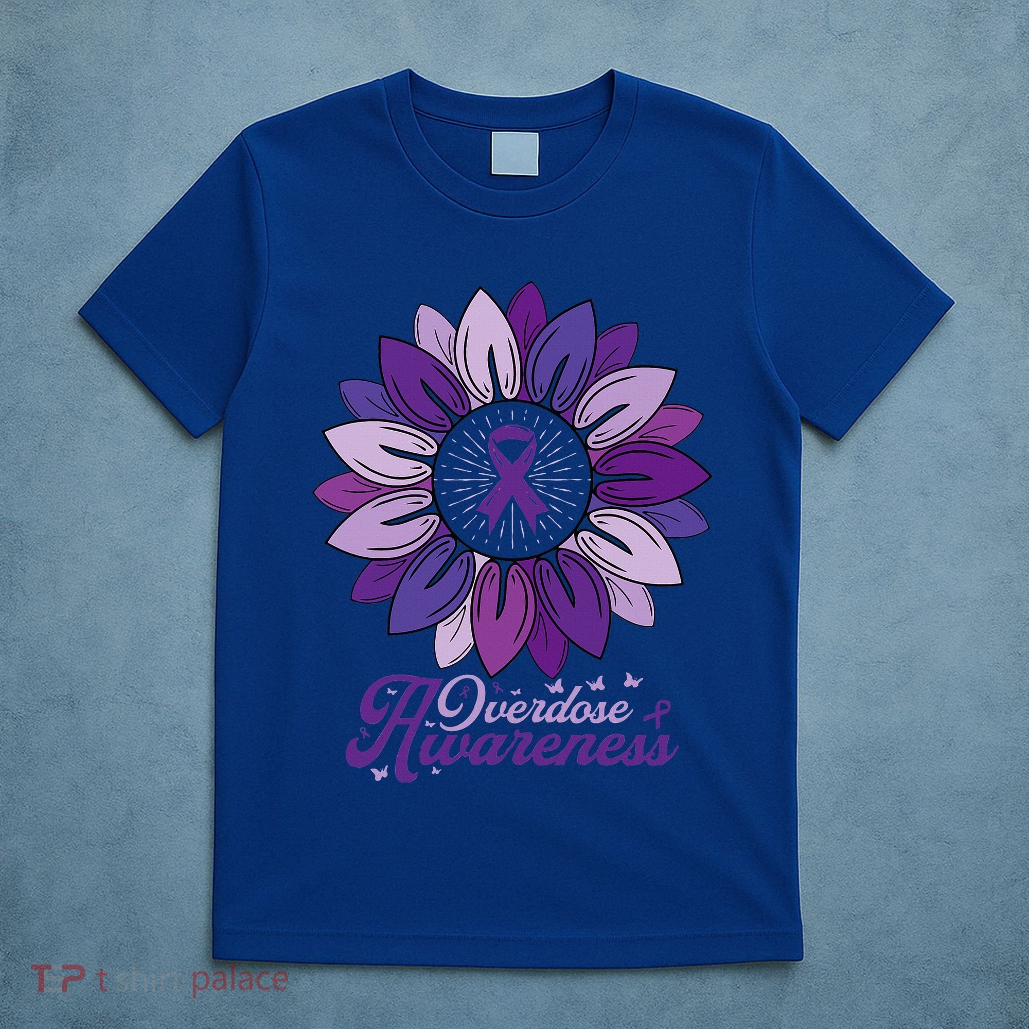 Sunflower Overdose Awareness Month Purple T-Shirt