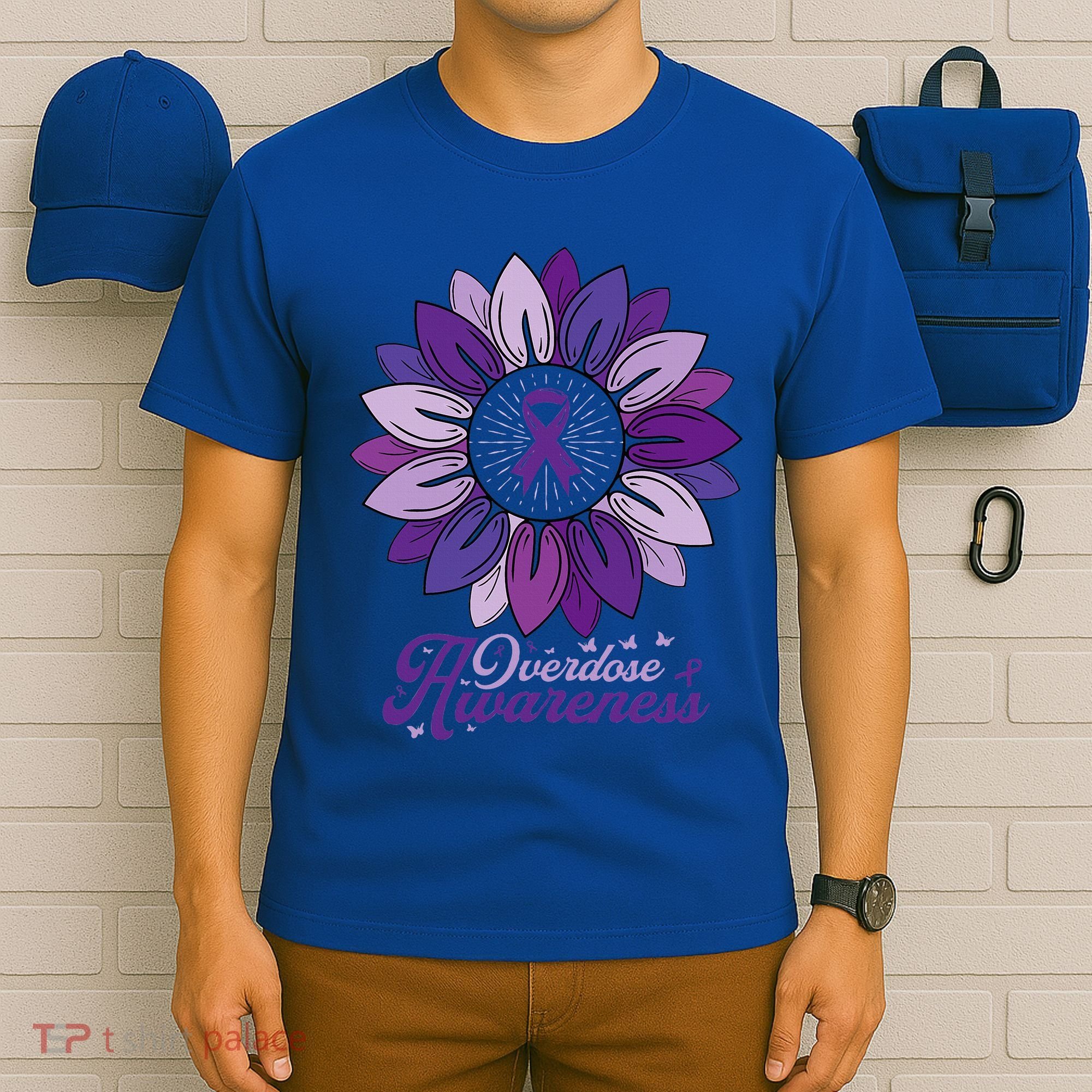Sunflower Overdose Awareness Month Purple T-Shirt