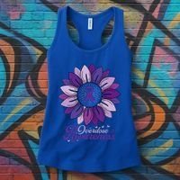 Sunflower Overdose Awareness Month Purple Women's Tank Top thumb 3
