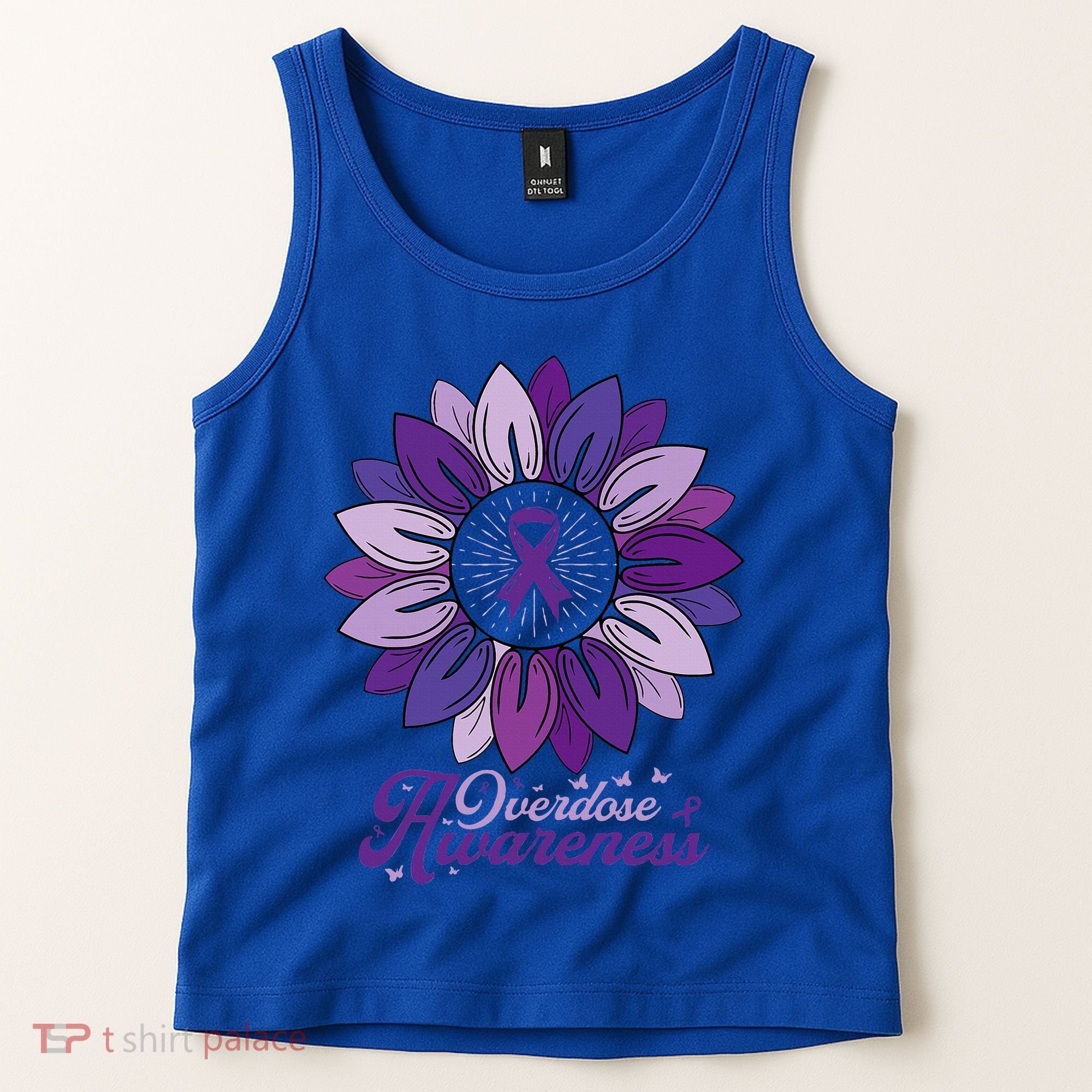 Sunflower Overdose Awareness Month Purple Tank Top