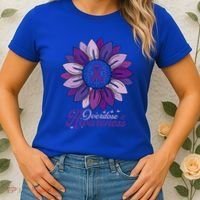 Sunflower Overdose Awareness Month Purple Women's T-Shirt thumb 2