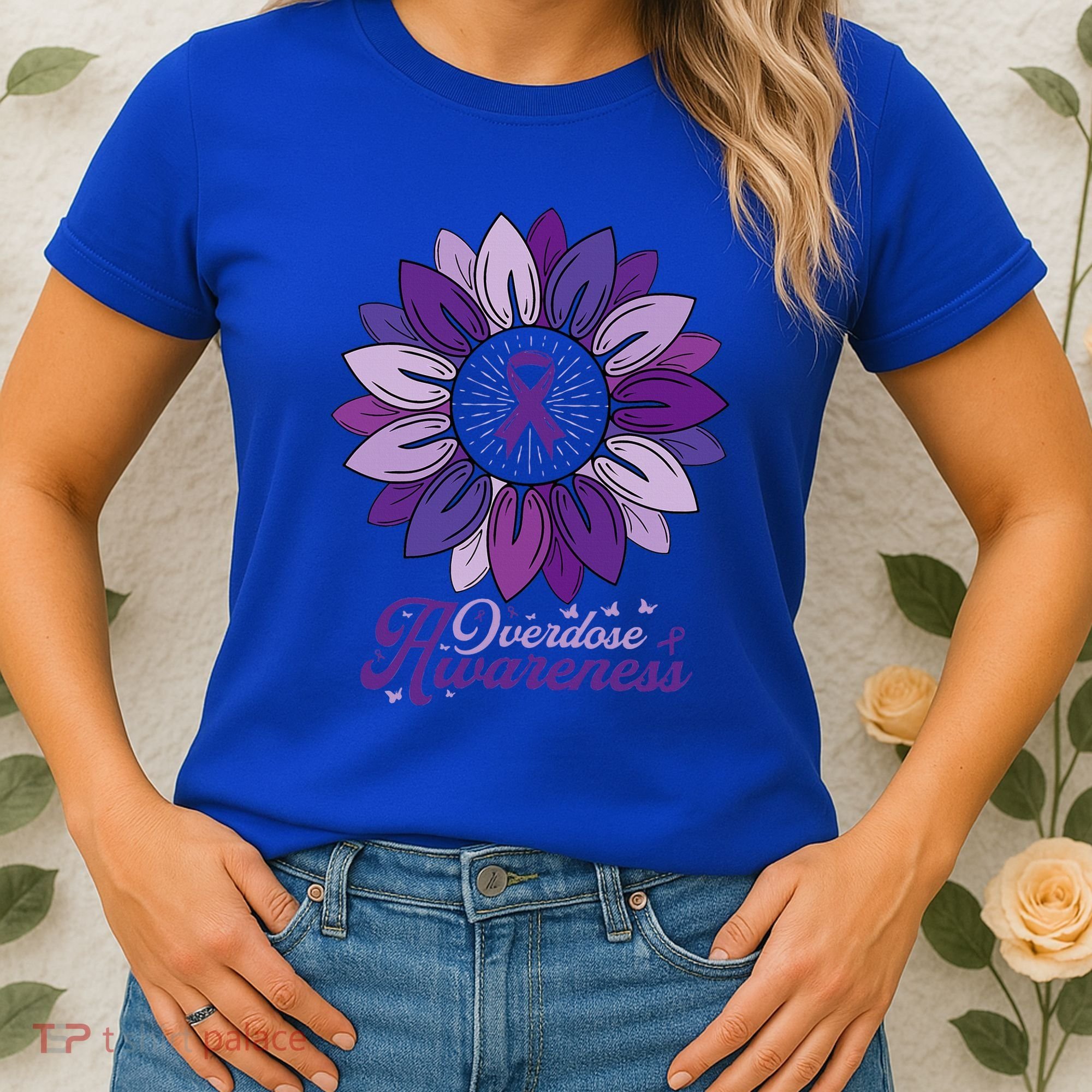 Sunflower Overdose Awareness Month Purple Women's T-Shirt