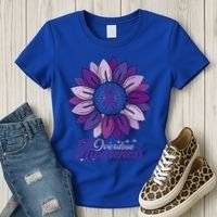 Sunflower Overdose Awareness Month Purple Women's T-Shirt thumb 3
