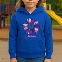 Sunflower Overdose Awareness Month Purple Kids Hoodie thumb 3