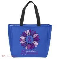 Sunflower Overdose Awareness Month Purple Tote Bag thumb 0
