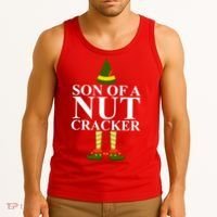 Son Of A Nut Cracker Funny Christmas Tank Top thumb 3