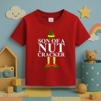Son Of A Nut Cracker Funny Christmas Toddler T-Shirt thumb 3