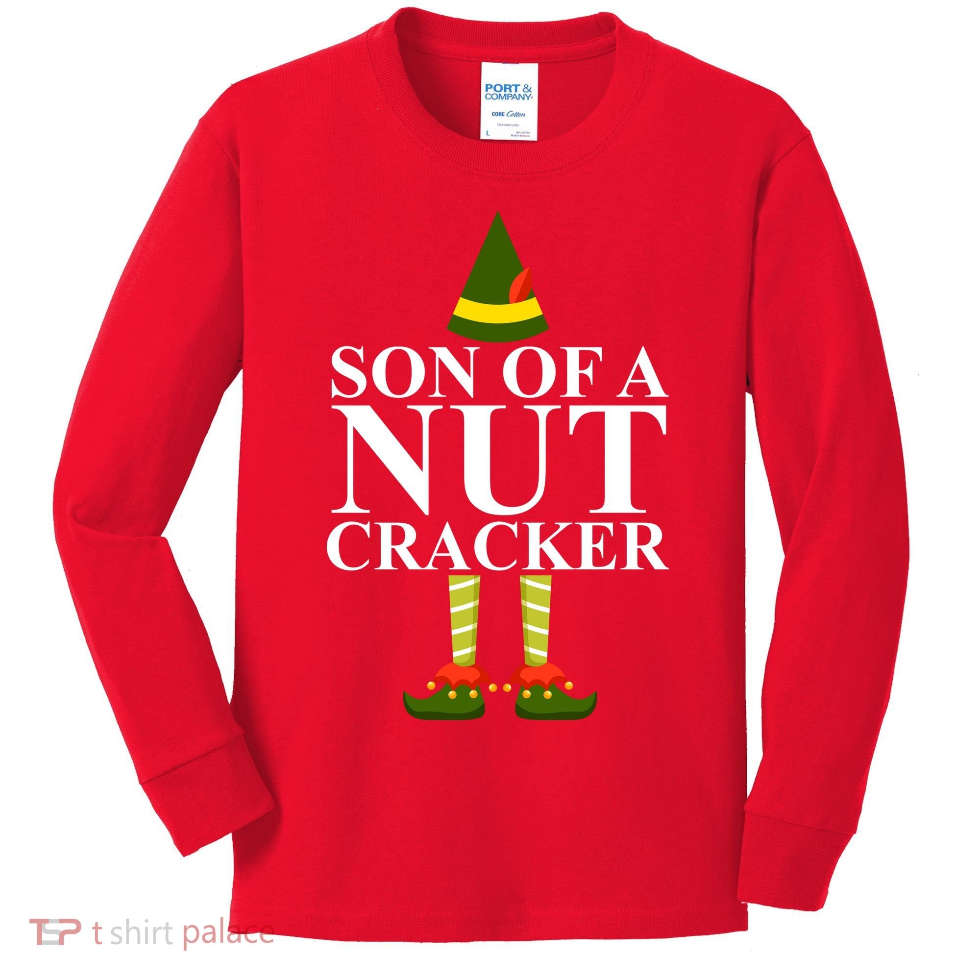 Son Of A Nut Cracker Funny Christmas Kids Long Sleeve Shirt