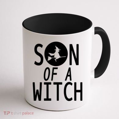 Son Of A Witch Funny Halloween Coffee Mug back