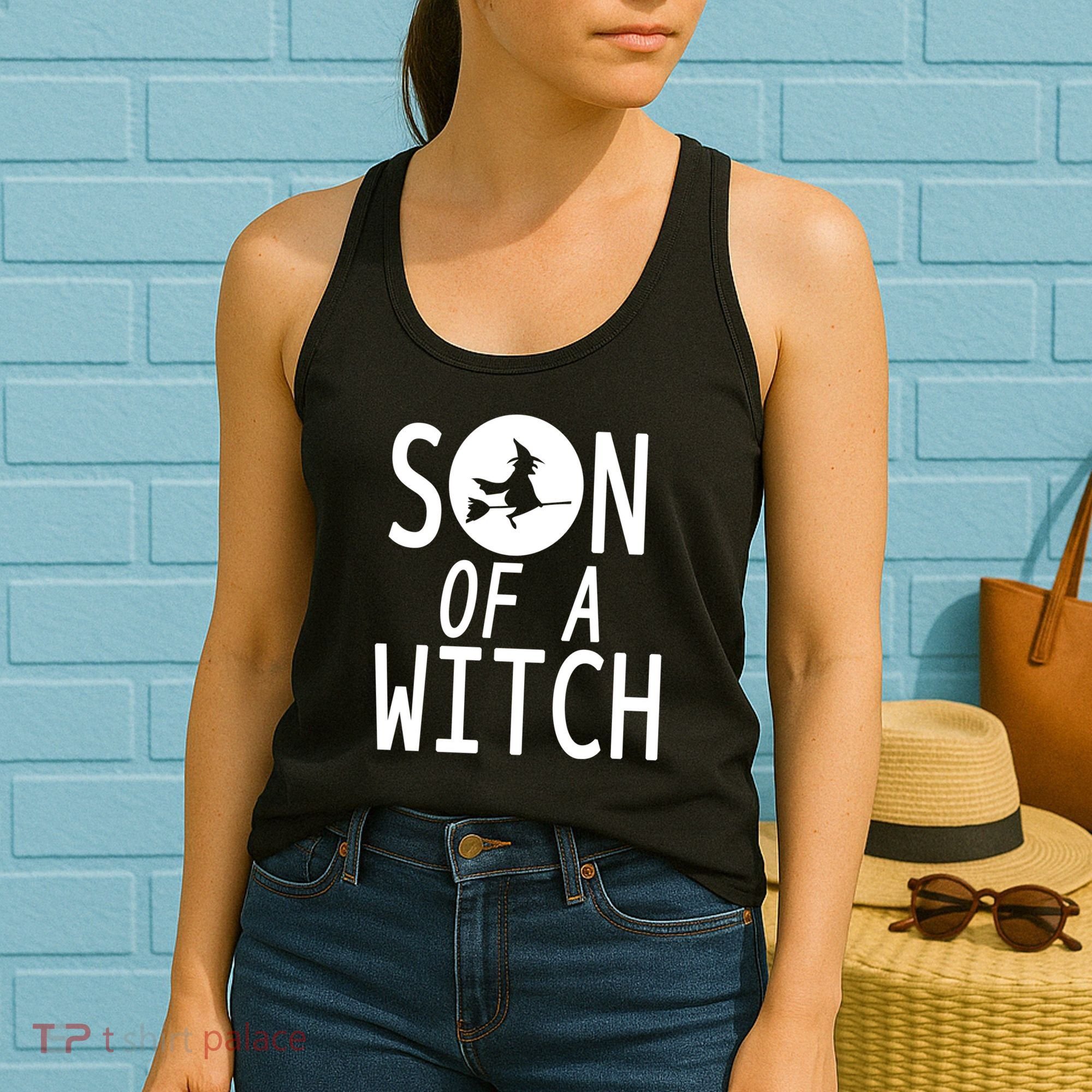 Son Of A Witch Funny Halloween Women's Tank Top