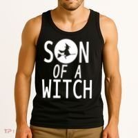 Son Of A Witch Funny Halloween Tank Top thumb 3