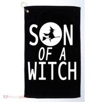 Son Of A Witch Funny Halloween Golf Towel thumb 0