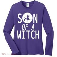 Son Of A Witch Funny Halloween Women's Long Sleeve Shirt thumb 0