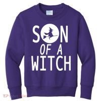 Son Of A Witch Funny Halloween Kids Sweatshirt thumb 0
