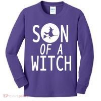 Son Of A Witch Funny Halloween Kids Long Sleeve Shirt thumb 0