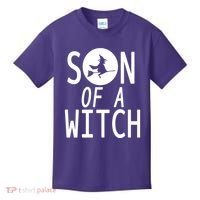 Son Of A Witch Funny Halloween Kids T-Shirt thumb 0