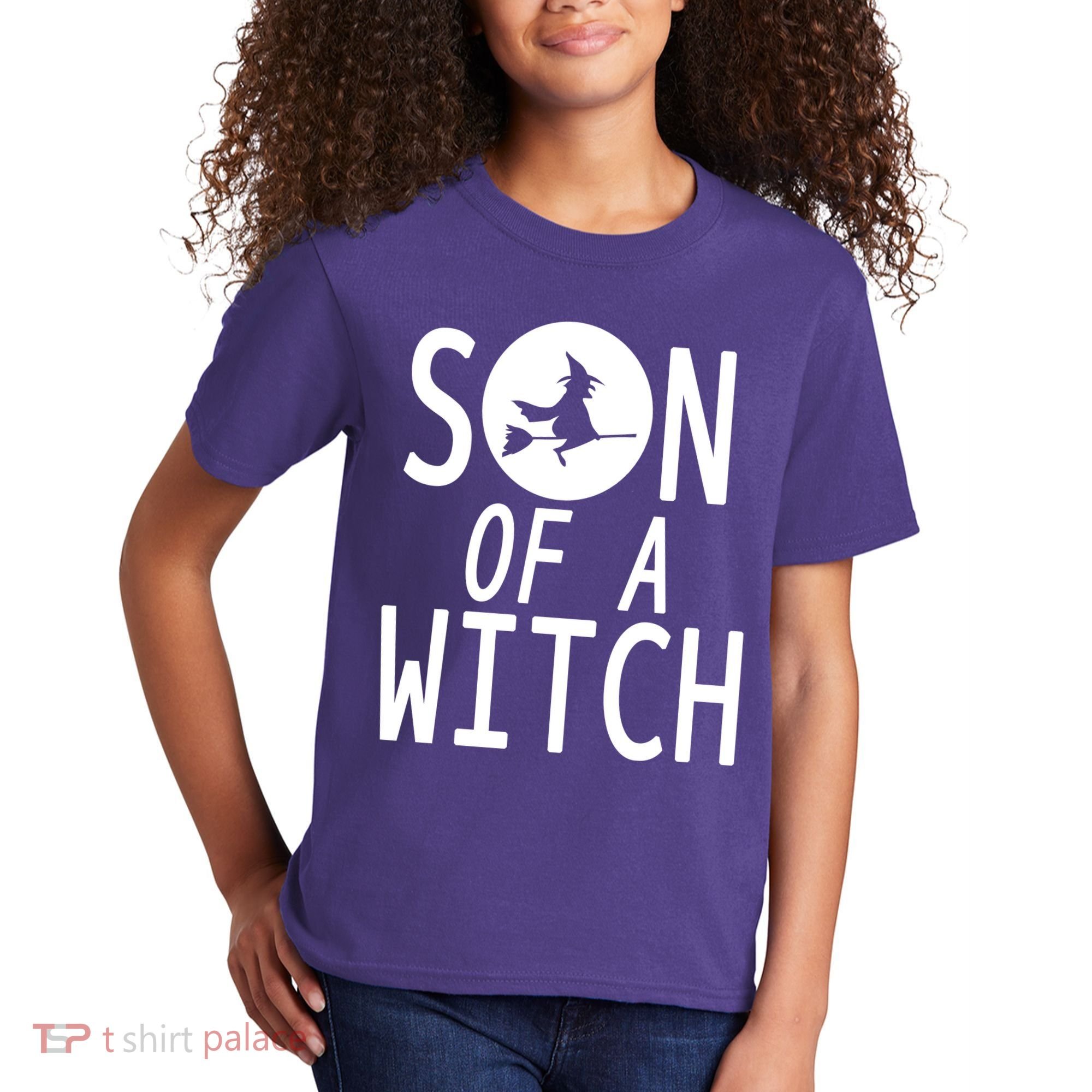 Son Of A Witch Funny Halloween Kids T-Shirt