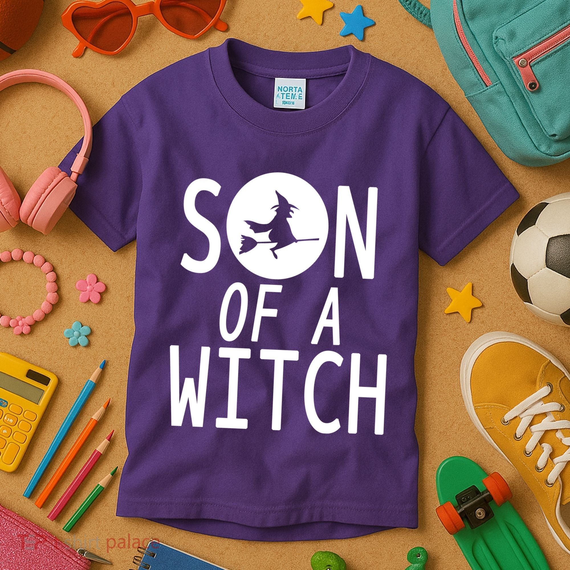 Son Of A Witch Funny Halloween Kids T-Shirt