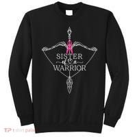 Sister Of A Warrior Breast Cancer Awareness Support Squad Sweatshirt thumb 0