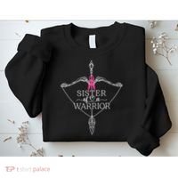 Sister Of A Warrior Breast Cancer Awareness Support Squad Sweatshirt thumb 2