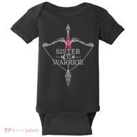 Sister Of A Warrior Breast Cancer Awareness Support Squad Baby Bodysuit thumb 0