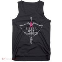 Sister Of A Warrior Breast Cancer Awareness Support Squad Tank Top thumb 0