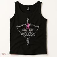 Sister Of A Warrior Breast Cancer Awareness Support Squad Tank Top thumb 2