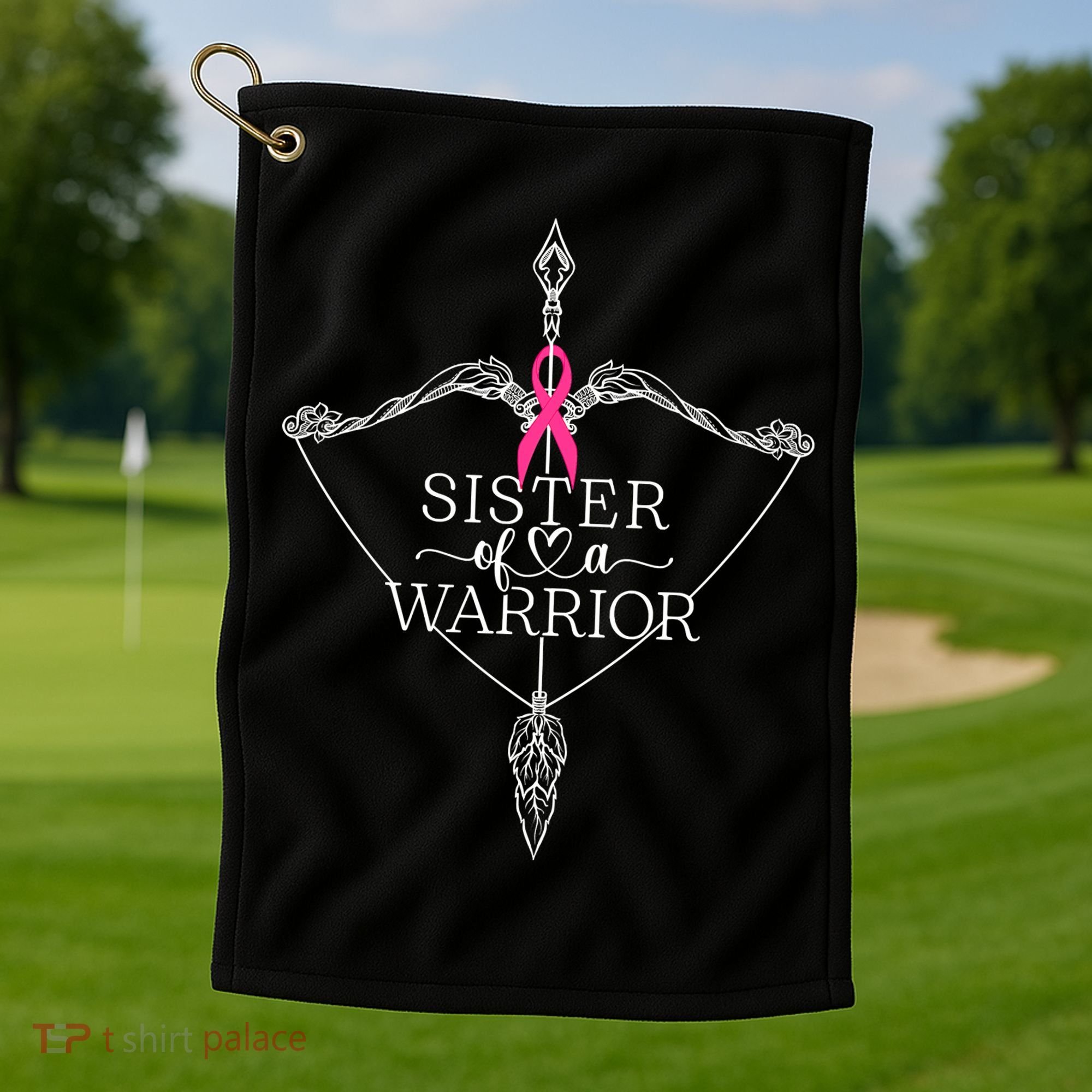 Sister Of A Warrior Breast Cancer Awareness Support Squad Golf Towel
