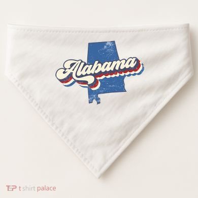 State Of Alabama Retro Logo USA-Made Doggie Bandana