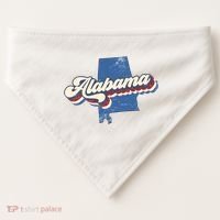 State Of Alabama Retro Logo USA-Made Doggie Bandana thumb 0