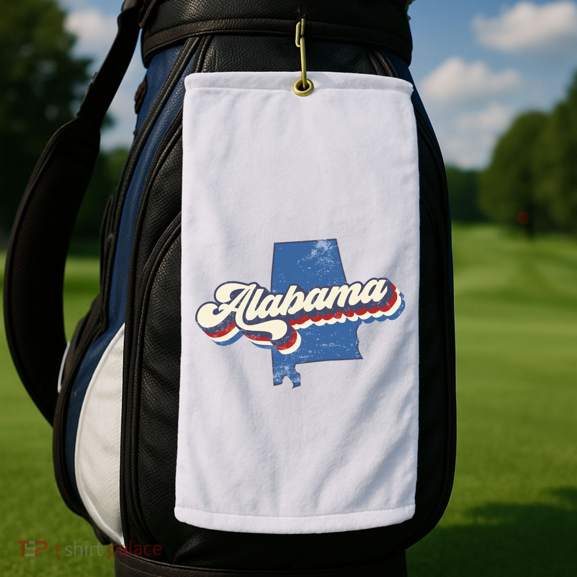 State Of Alabama Retro Logo Golf Towel