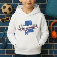 State Of Alabama Retro Logo Kids Hoodie thumb 2