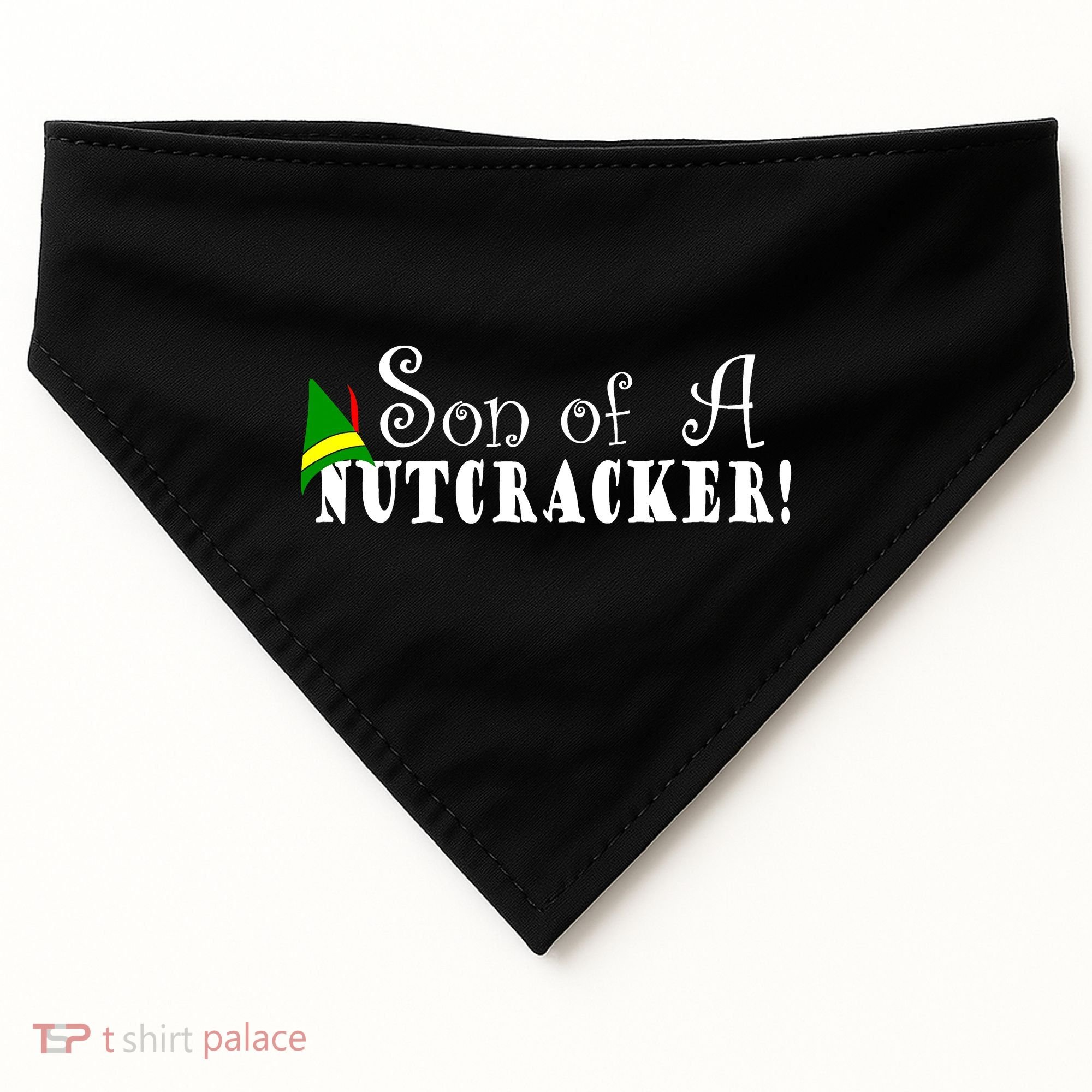 Son Of A Nutcracker Funny Christmas Elf Hat USA-Made Doggie Bandana