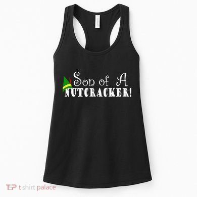 Son Of A Nutcracker Funny Christmas Elf Hat Women's Tank Top