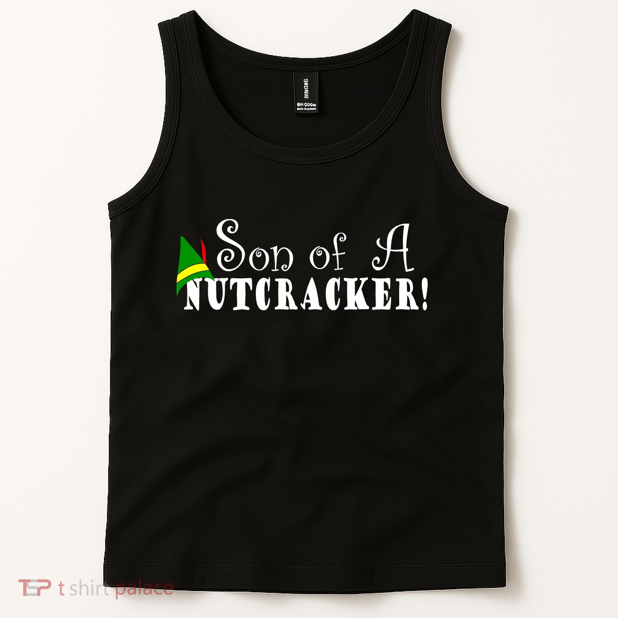 Son Of A Nutcracker Funny Christmas Elf Hat Tank Top