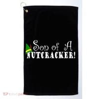 Son Of A Nutcracker Funny Christmas Elf Hat Golf Towel thumb 0
