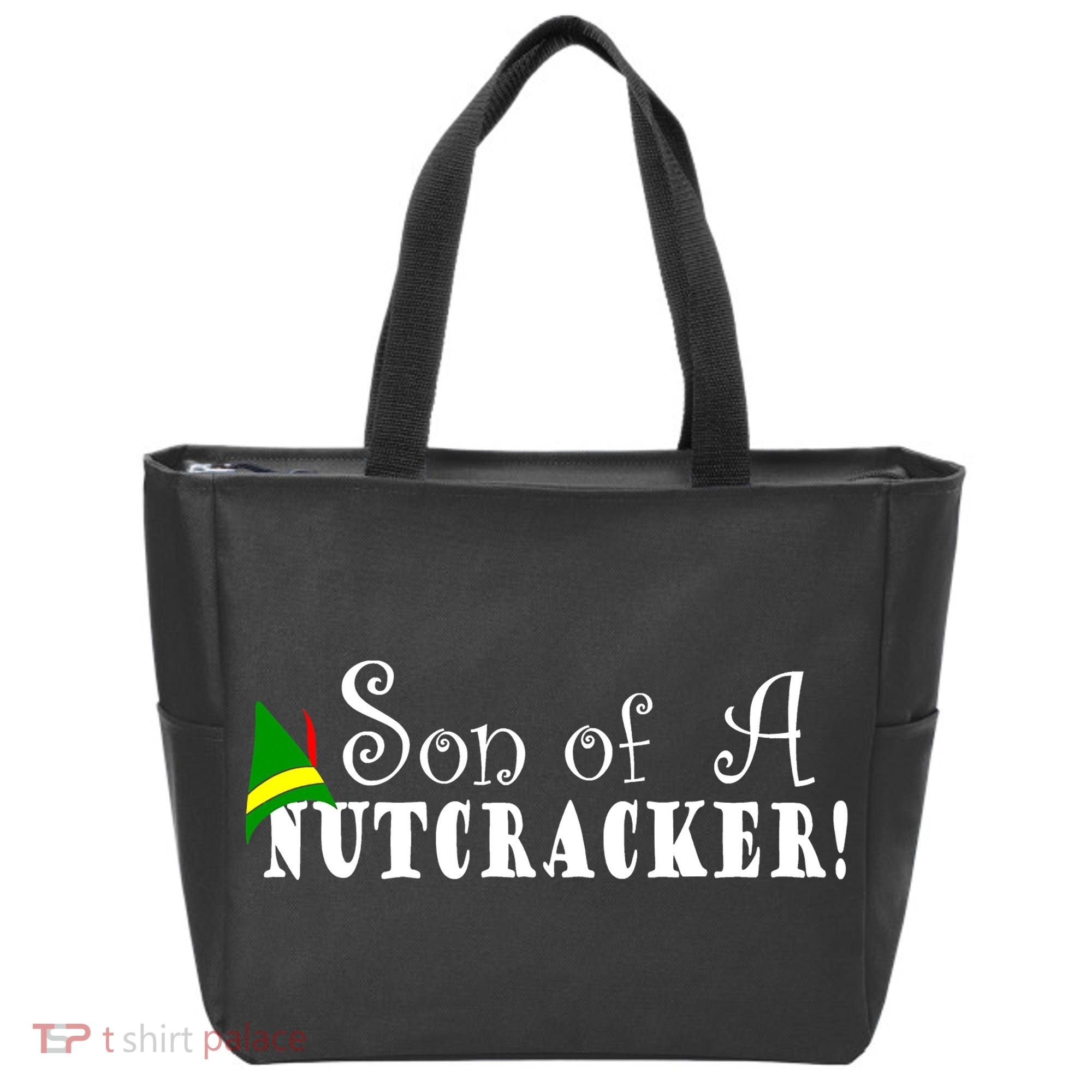 Son Of A Nutcracker Funny Christmas Elf Hat Tote Bag