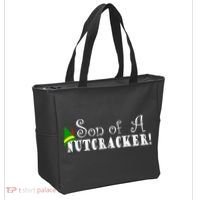 Son Of A Nutcracker Funny Christmas Elf Hat Tote Bag thumb 2