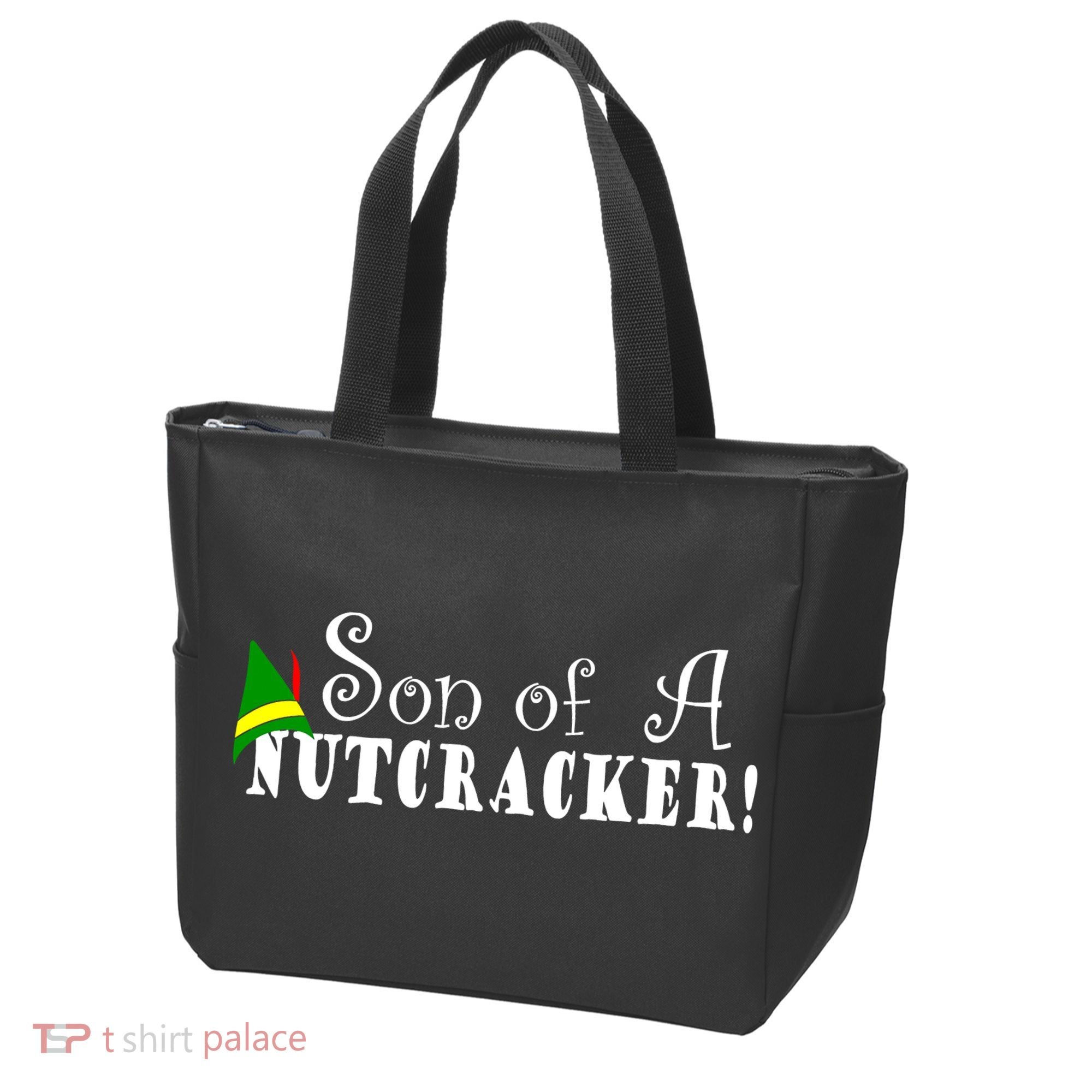 Son Of A Nutcracker Funny Christmas Elf Hat Tote Bag