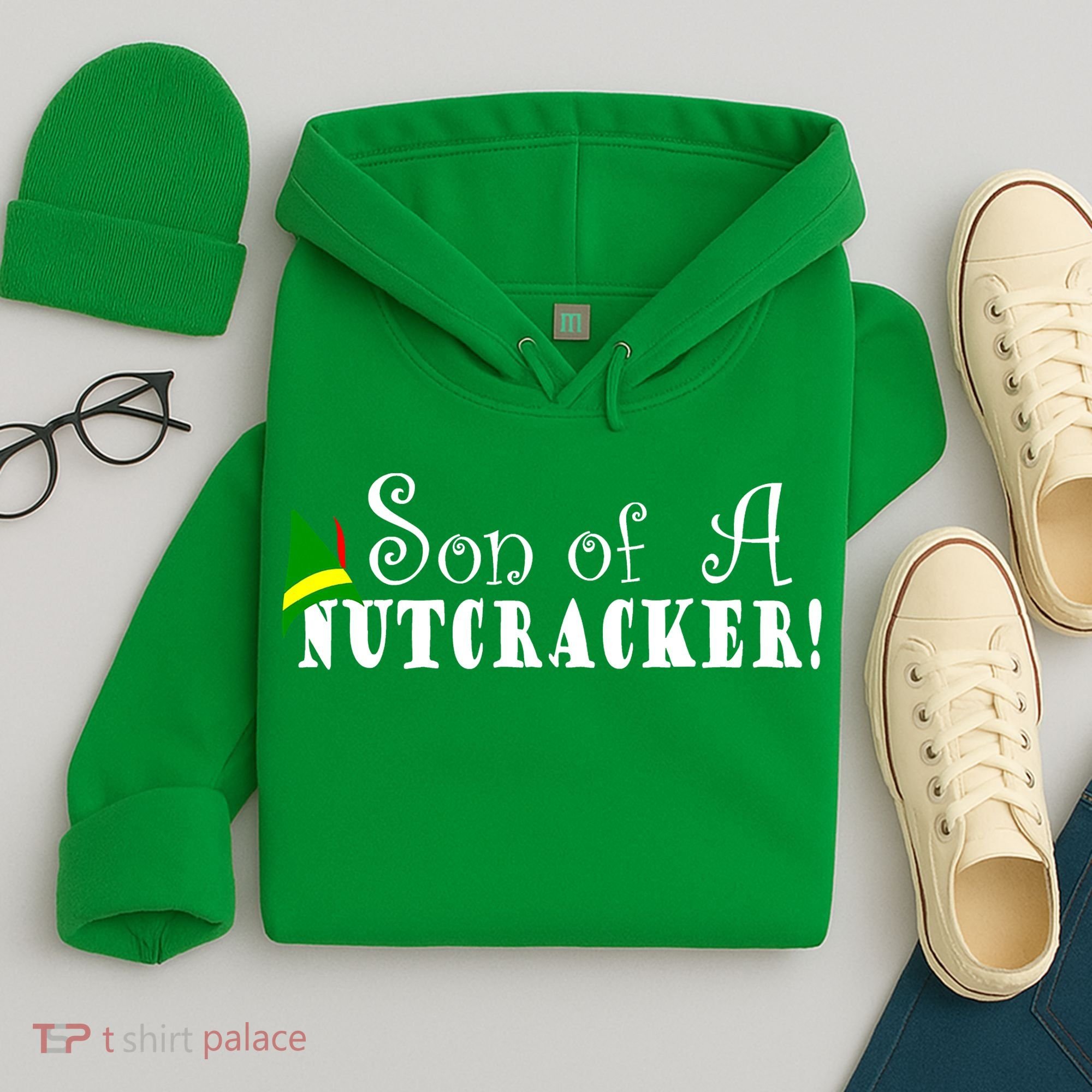 Son Of A Nutcracker Funny Christmas Elf Hat Hoodie
