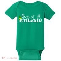Son Of A Nutcracker Funny Christmas Elf Hat Baby Bodysuit thumb 0