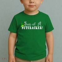 Son Of A Nutcracker Funny Christmas Elf Hat Toddler T-Shirt thumb 2