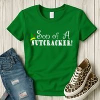 Son Of A Nutcracker Funny Christmas Elf Hat Women's T-Shirt thumb 3