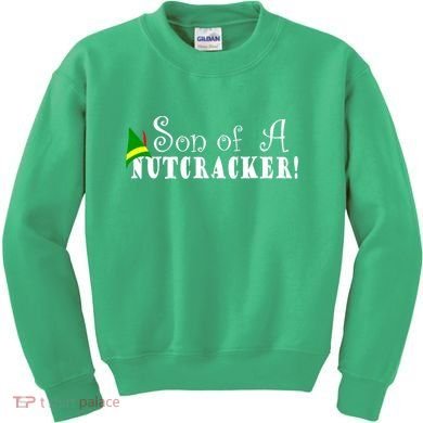 Son Of A Nutcracker Funny Christmas Elf Hat Kids Sweatshirt