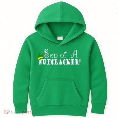 Son Of A Nutcracker Funny Christmas Elf Hat Kids Hoodie
