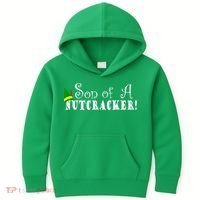Son Of A Nutcracker Funny Christmas Elf Hat Kids Hoodie thumb 0