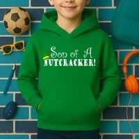 Son Of A Nutcracker Funny Christmas Elf Hat Kids Hoodie thumb 2