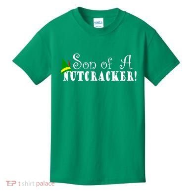 Son Of A Nutcracker Funny Christmas Elf Hat Kids T-Shirt