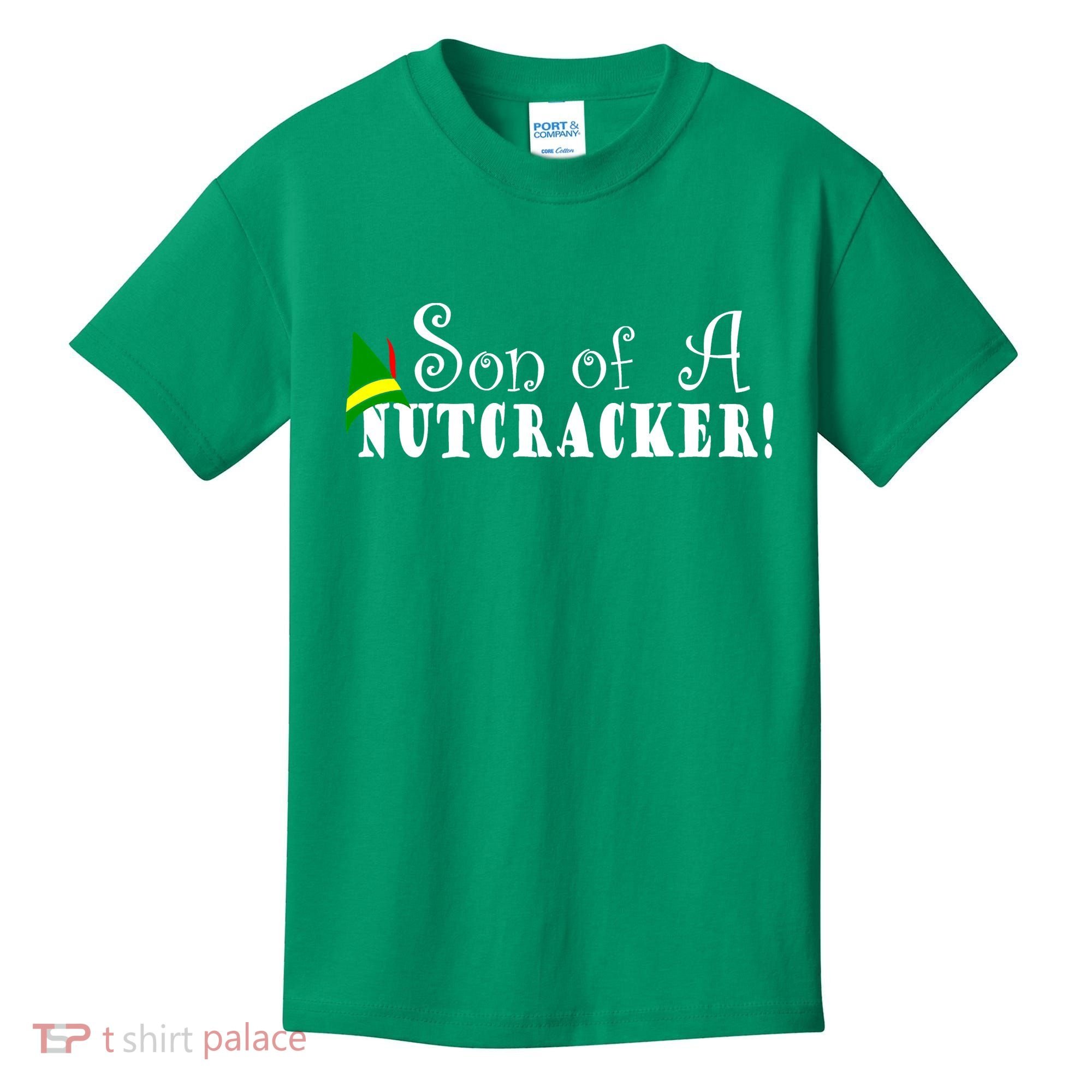 Son Of A Nutcracker Funny Christmas Elf Hat Kids T-Shirt