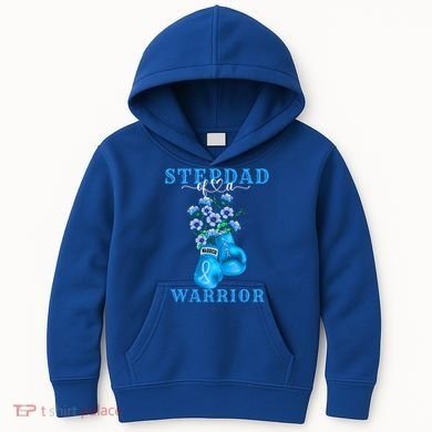 Stepdad Of A Warrior Prostate Cancer Awareness Support Squad Cute Gift Kids Hoodie